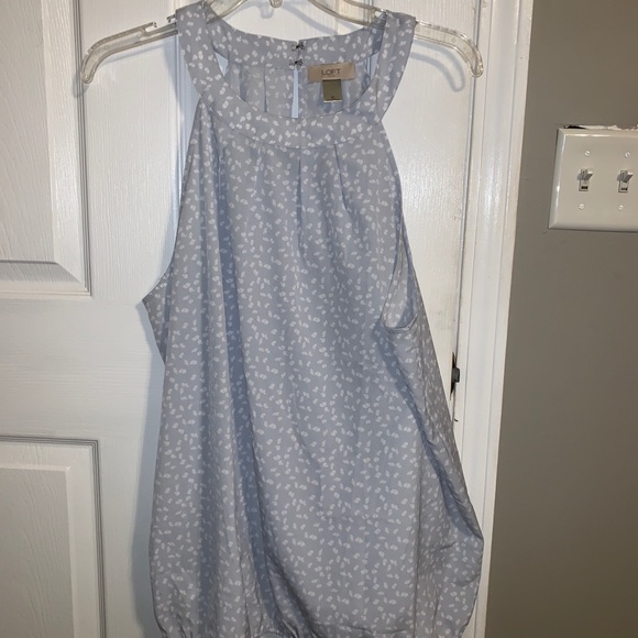 LOFT Tops - LOFT blue and white print halter blouse